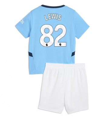 Manchester City Rico Lewis #82 Hemmakläder Barn 2024-25 Kortärmad (+ Korta byxor)